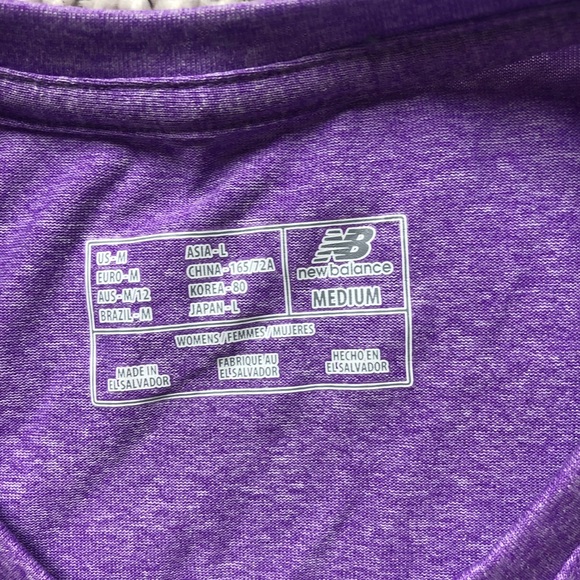 NWT New Balance Purple Athletic T-Shirt! (M) - Picture 2 of 2